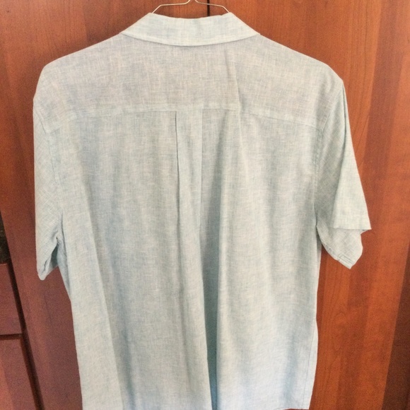 EVEN TIDE MEN'S SHORT-SLEEVE SHIRT, LIGHT-BLUE, SIZE: XL/SLIM, LINEN BLEND - Picture 2 of 8